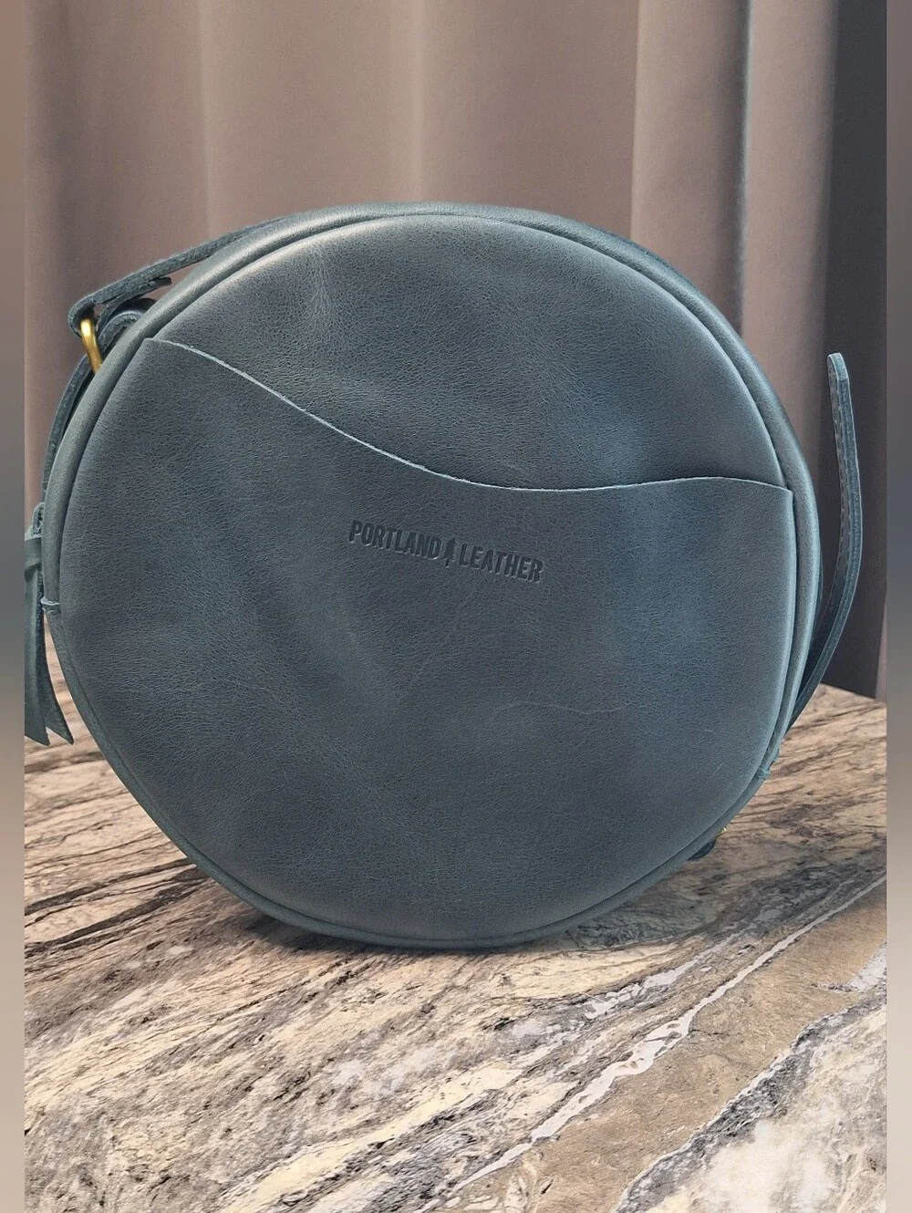 Portland Leather Large Circle Bag, NWOT, Cowboy Jeans